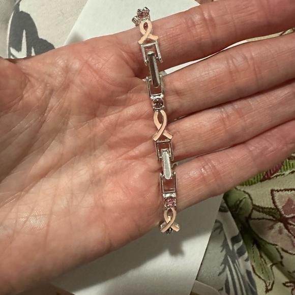 Breast cancer awareness ribbons bracelet with extender - Picture 5 of 5